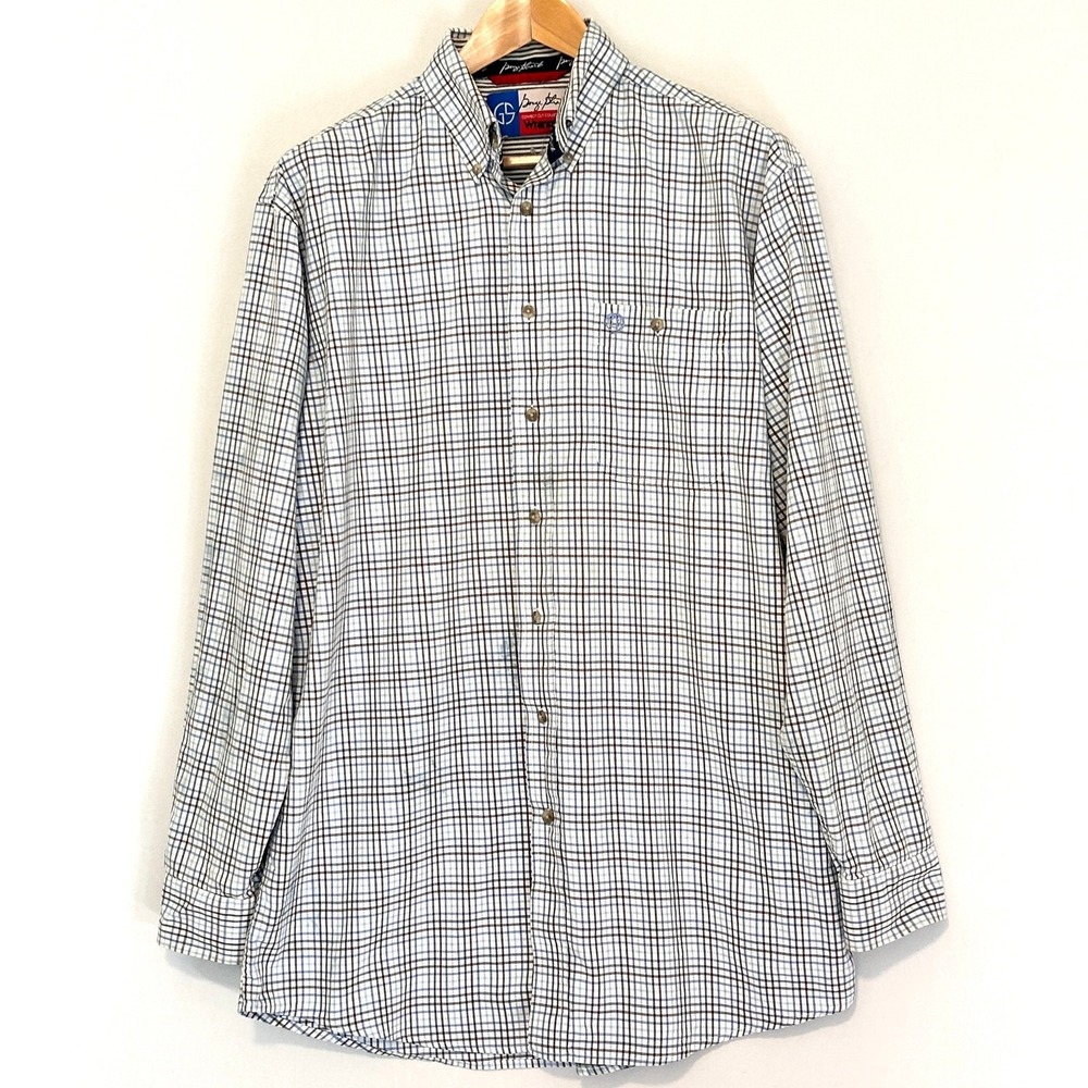 Wrangler Shirt Men's XLT George Strait COLLECTION Plaid Western Cowboy Blue Tall
